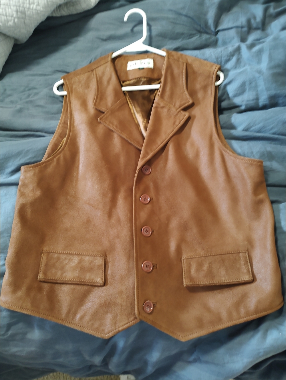 Orvis Brown 100% Real Leather Men's Vest
